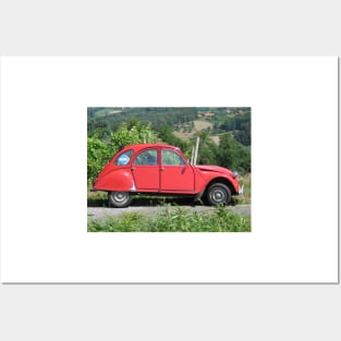 Citroen 2 CV red Posters and Art